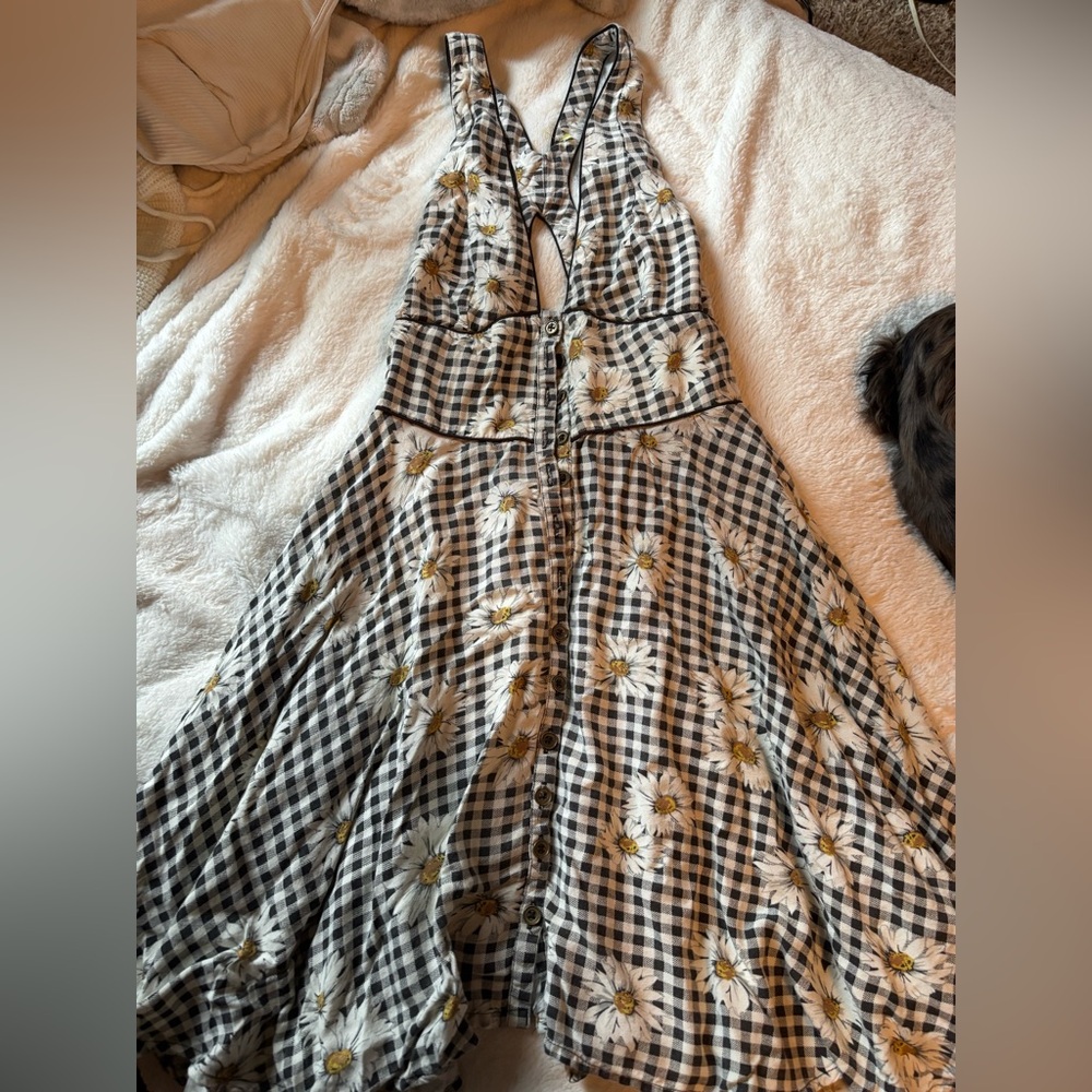Black and White Ruffled Tiered Sundress